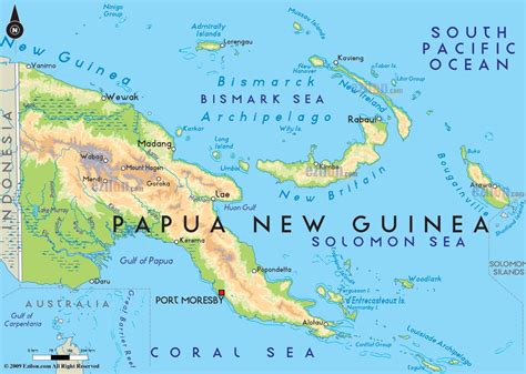 papua new guinea capital map